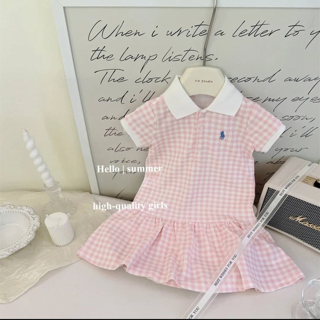 Ningli Academy Style Fashion Sports Dress for Kids, New Summer Girls' Trendy POLO Tank Dress with Pleated Skirt