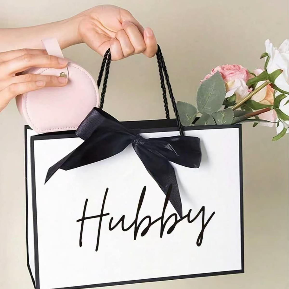 In Stock Cross-Border New Fashion Husband Gift Bag HUBBY Tote Bag Custom Logo Available