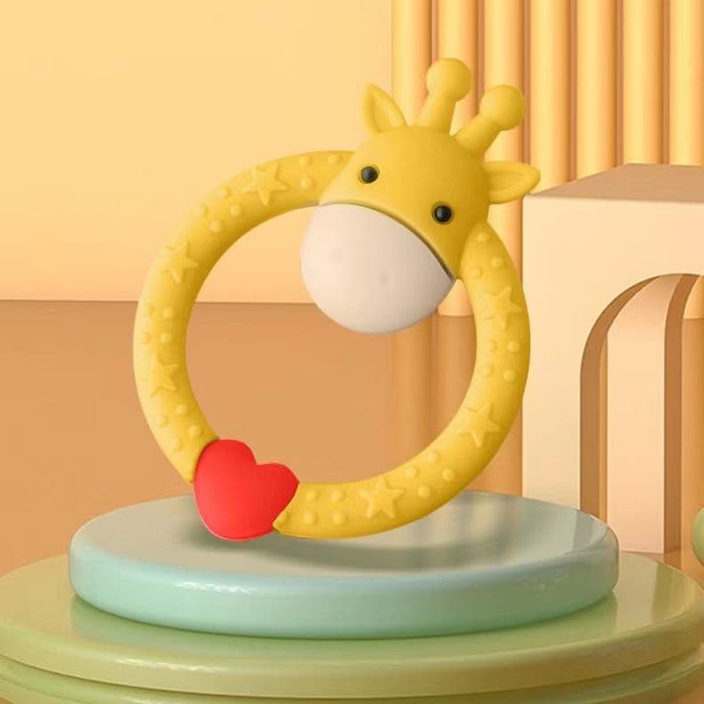 Customized baby teether food grade silicone newborn teether baby bite toy deer safety teething stick