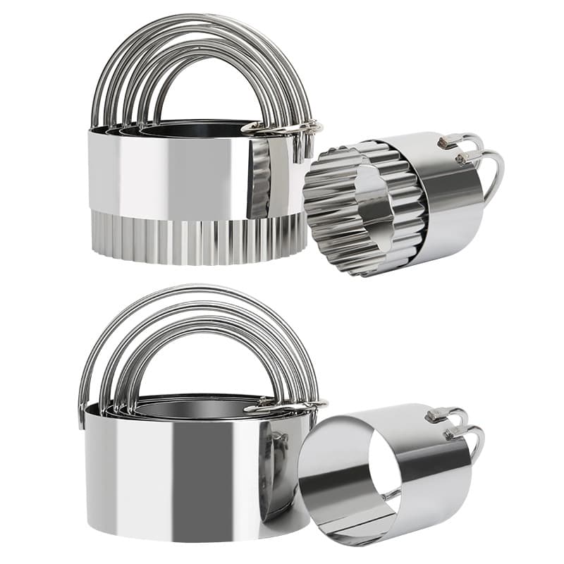 5-Piece Stainless Steel Cookie Cutter Set, Multi-Size Multipurpose Biscuit Cookie Cake Molds