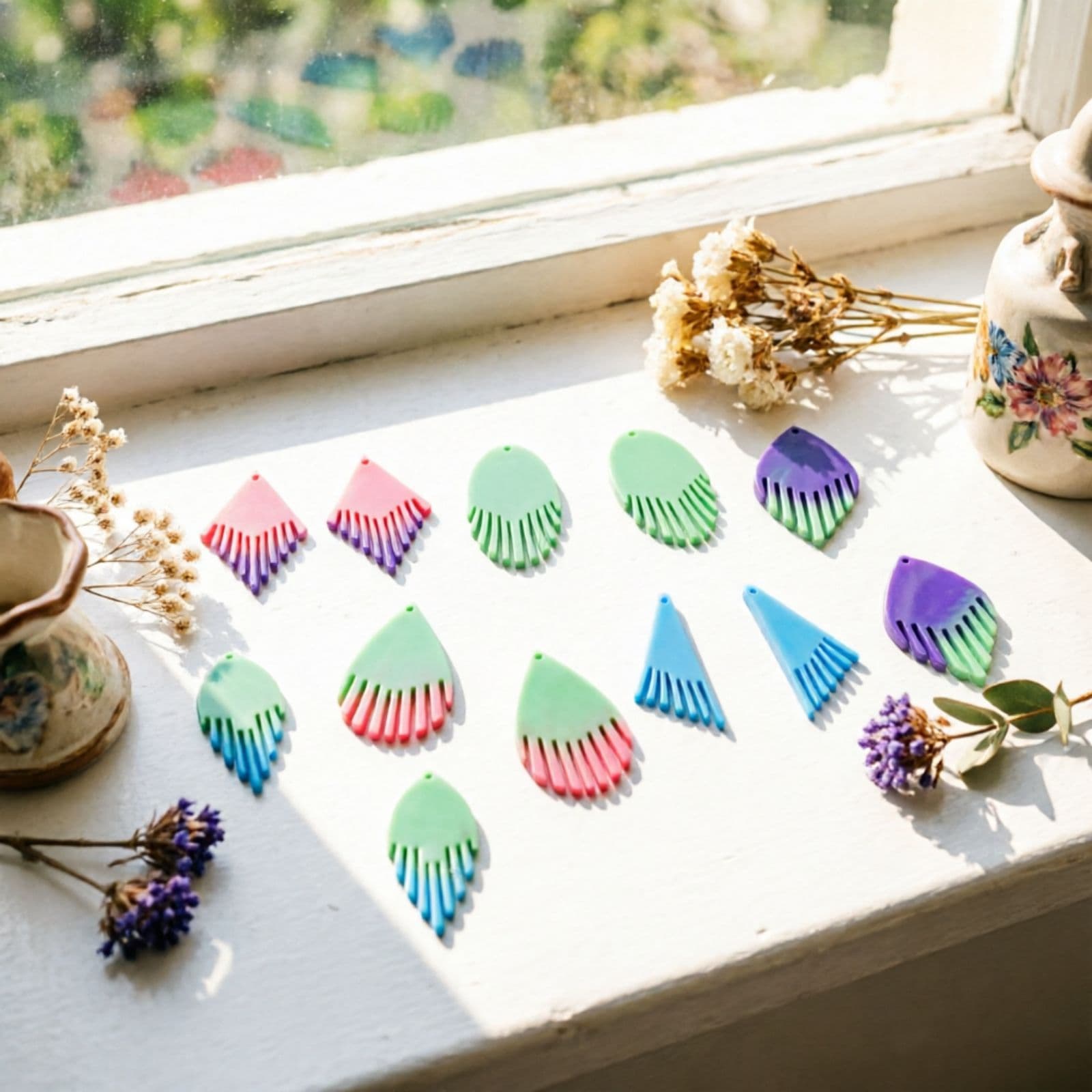 Z0065 Geometric Tassel Earring Mold Silicone Mold Decoration DIY Silicone Mold