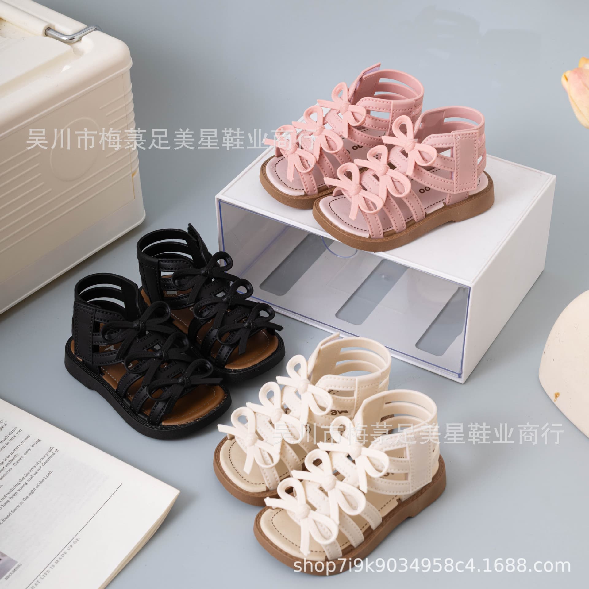 26 New Girls Princess Sandals Baby Toddler Little Child Bow Beach Sandals Soft Sole Sandals Wholesale