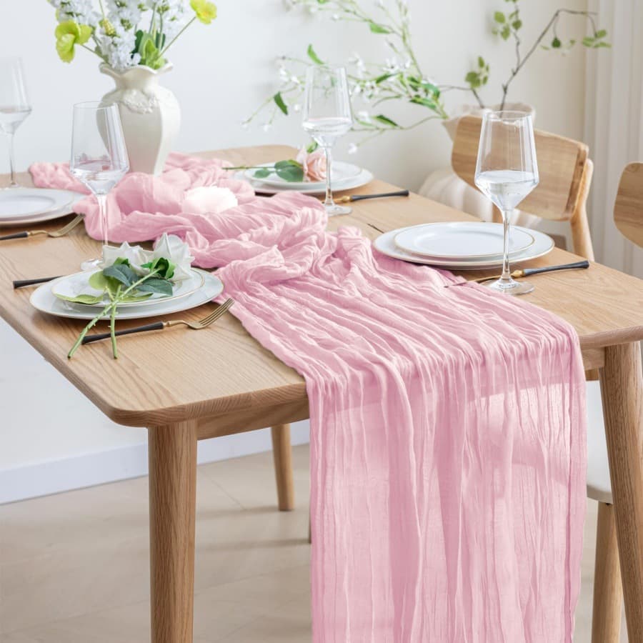 Bali Crepe Table Runner European Twist Tablecloth Wedding Party Decoration Pleated Boho Cheese Table Runner