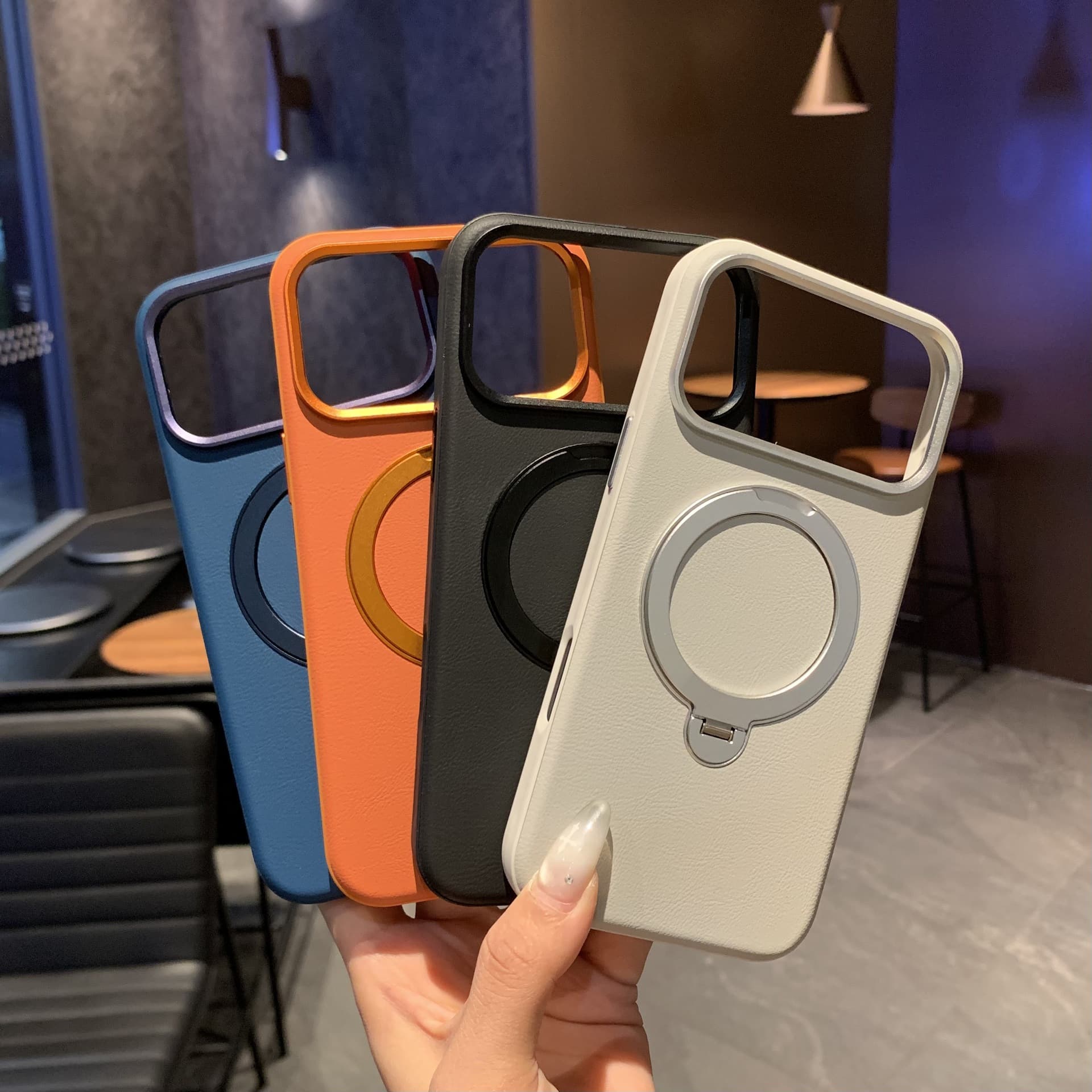 In-Stock Magnetic Stand Phone Case with Rotating Bracket for iPhone 17 Pro Max, Compatible with Apple 18 16 Protective Cover