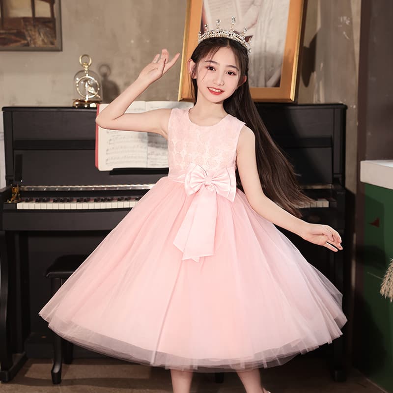 Kids Princess Dress Girls Luxury Gown Flower Girl Wedding Piano Performance Birthday Evening Dress