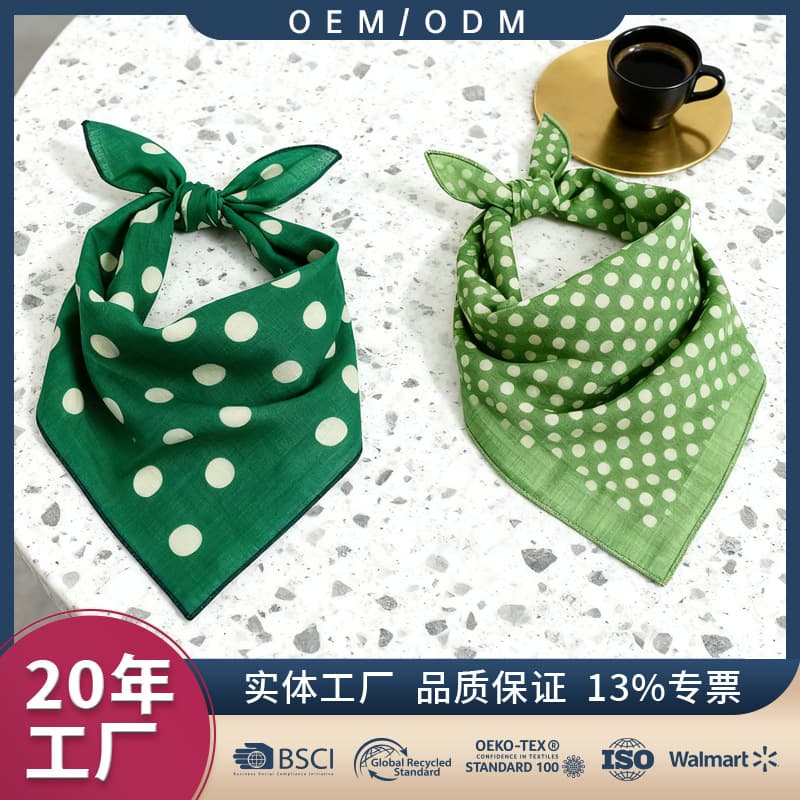 Cross-border factory custom creative print headscarves, polyester-cotton blend, retro versatile high-end fashion style for cycling bandanas.