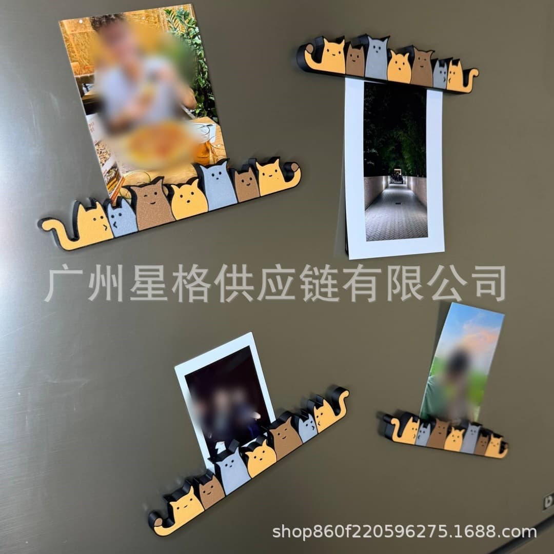 Cross-border new Cat Fridge Sticker kitchen home cat refrigerator sticker picture holder refrigerator photo album holder
