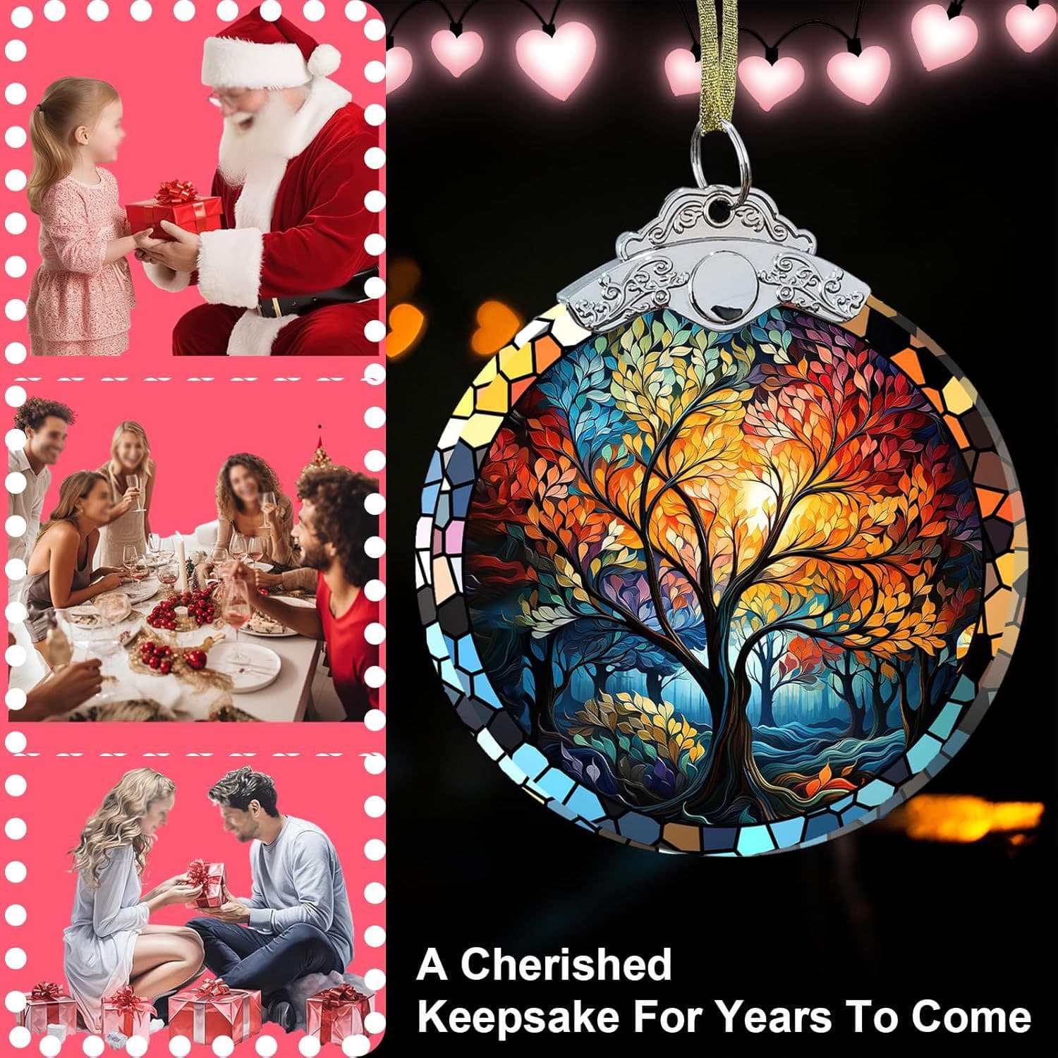 Cross-border best-selling Tree of Life crystal glass ornament, Christmas decoration, gift, holiday souvenir, and creative gift
