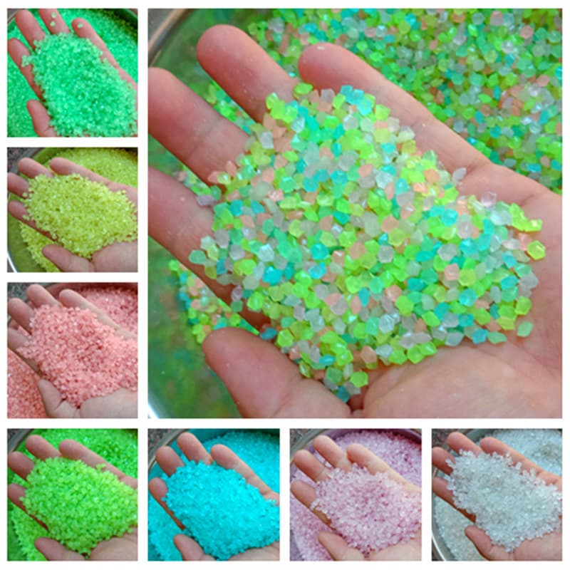 3-5mm luminous sand gardening aquascape bottom sand gravel vase cross-border toys fluorescent particles luminous sand and gravel