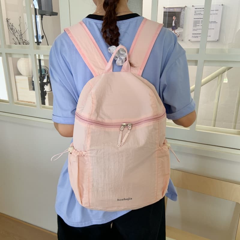 Back-to-School Backpack for Middle School Girls, Summer Lightweight and Fresh Style, Solid Color Campus Bag