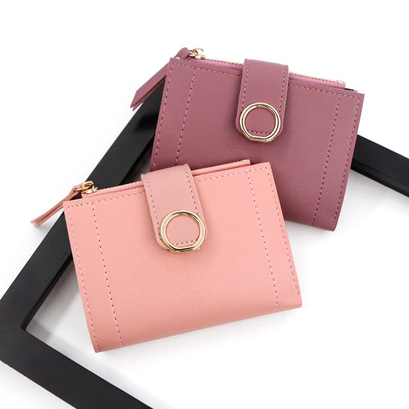 Factory direct supply of new women's zipper short wallet buckle fresh literary small square bag coin purse ladies bag
