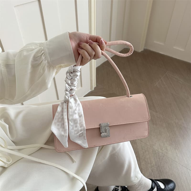 Luxury 2026 Spring New High-Fashion Korean Sweet Scarf Bag, Stylish Versatile Simple Shoulder Handbag