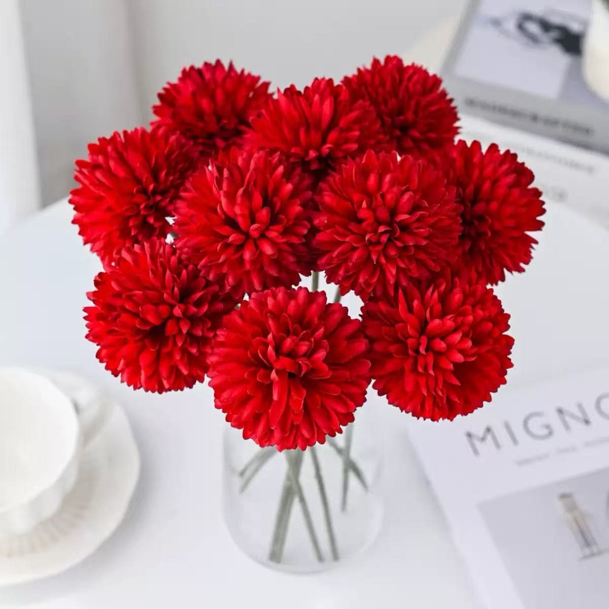 Cross-border Artificial Table Tennis Ball Hyacinth Hydrangea Home Fake Flower Wedding Decoration Desktop Photography Prop Ornament