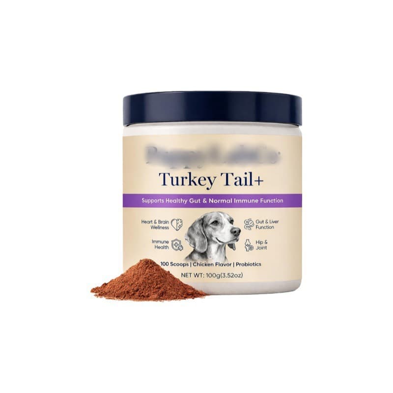 Puppy Lab Co Turkey Tail Mushroom for Dogs Pet Probiotic Supplement