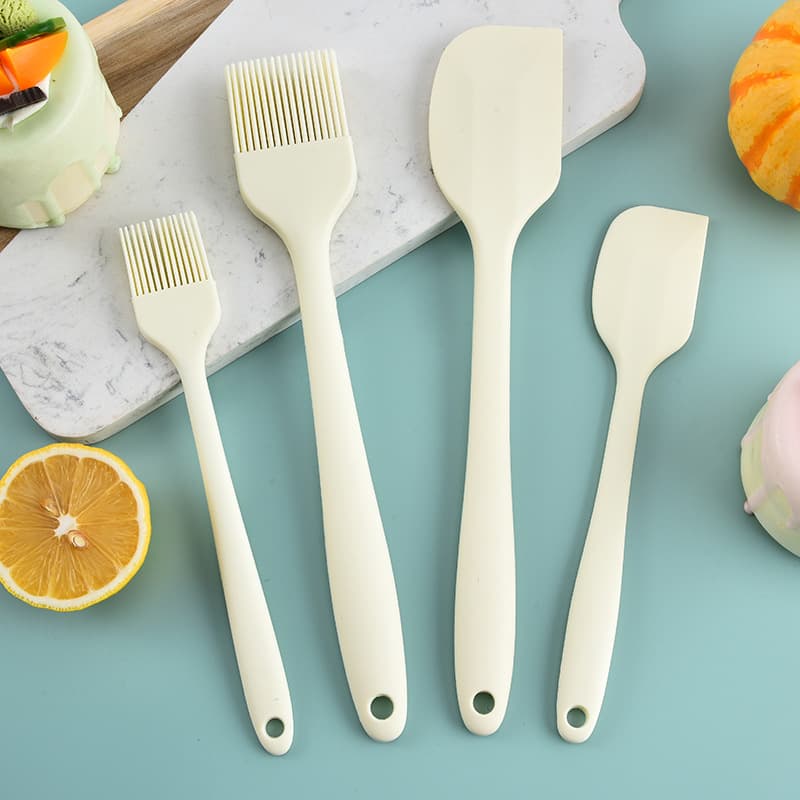 Integrated Silicone Soft Scraper - Baking Food Grade High Temperature Resistant Household Cream Shovel Cake Spatula Oil Brush Tool