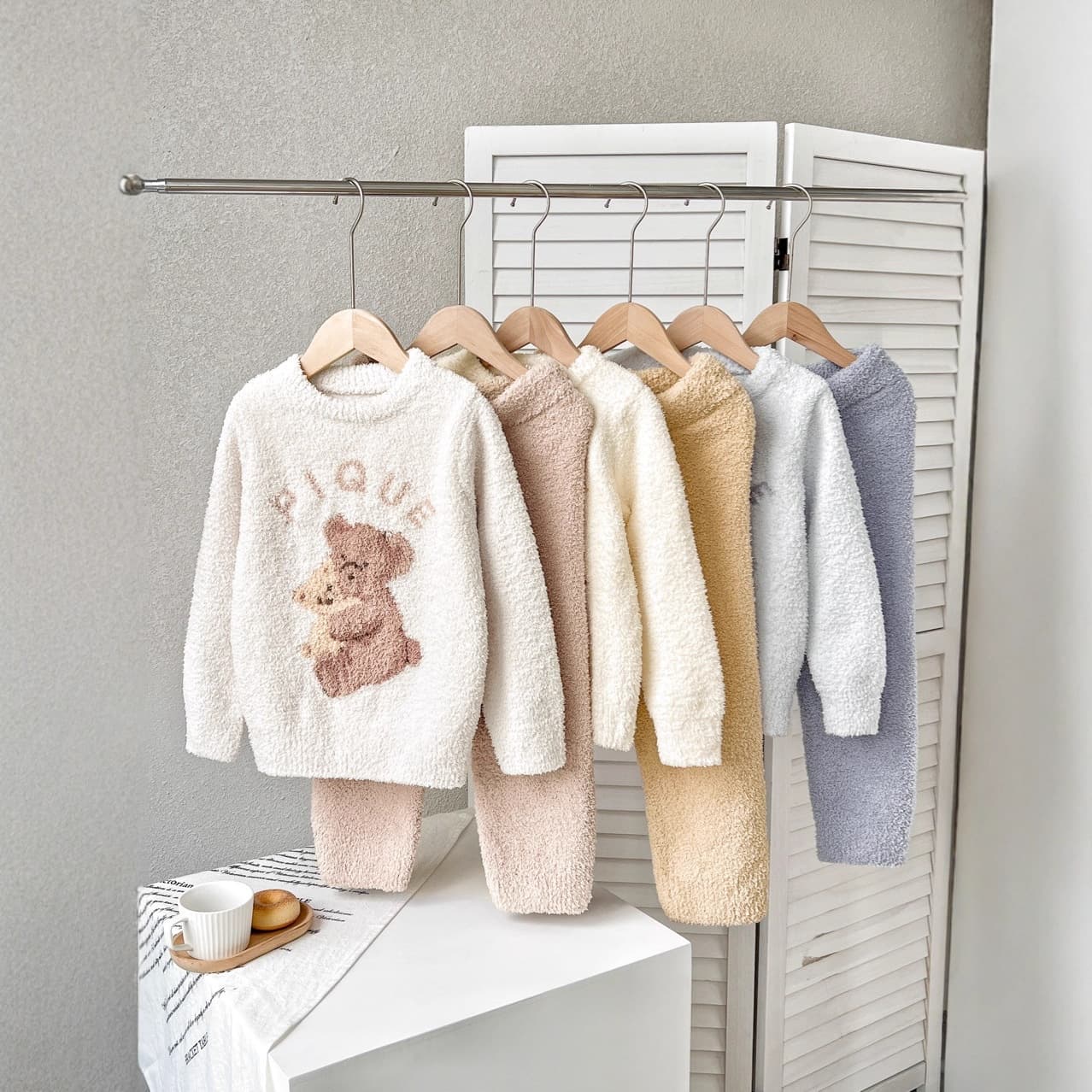 2025 Autumn/Winter New Half-Fleece GP Parent-Child Koala Lion Bear Soft Homewear Sleepwear