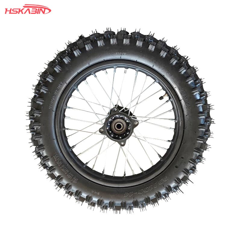 Off-road motorcycle Apollo 90/100-14 inch inner and outer tires, 1.85X14 inch steel wheel assembly