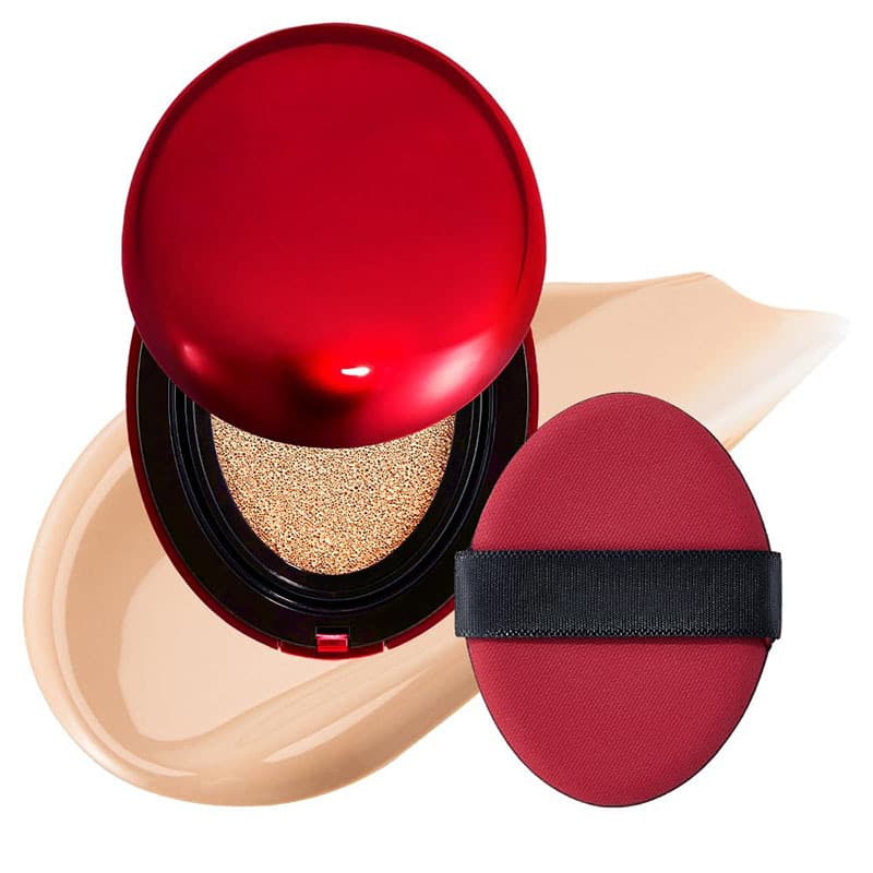 Cross-border bestseller red cushion compact packaging 18g snap-lock oval foundation case empty box, compatible with puff