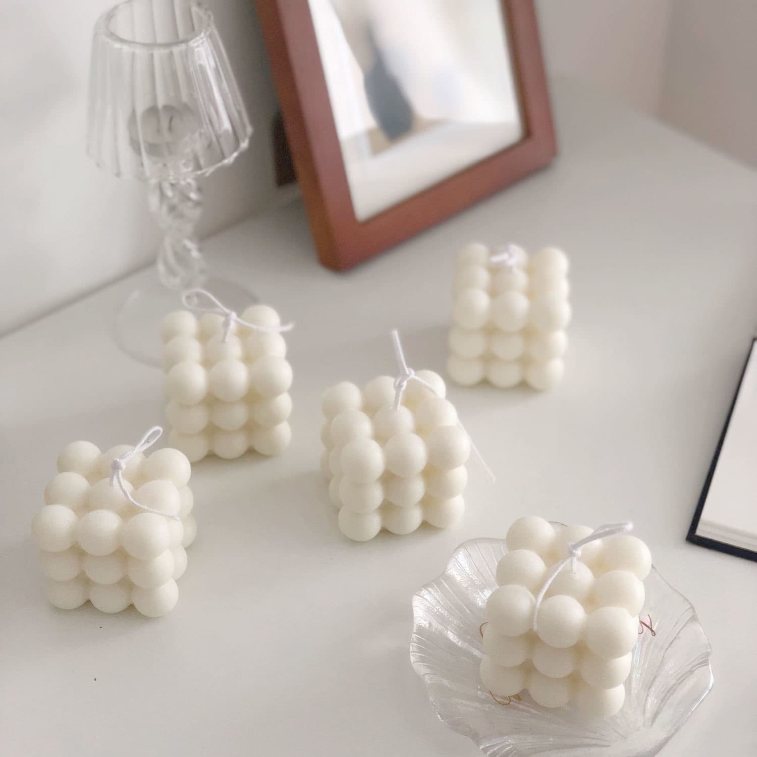 Ins Nordic Style Egg-Shaped Cube Scented Candle Decoration Photography Prop Room Decor Ambiance