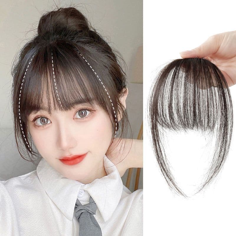 Air Bangs Wig for Women, Forehead Lightweight Comic Straight Bangs, Internet-Famous Natural Face-Shaping Ultra-Thin French Fake Bangs