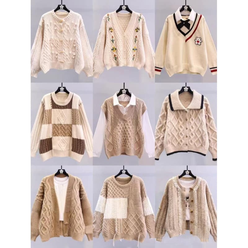 2025 Winter New Knitwear Long Sleeve Women's Sweet Lazy Style Ladies' Sweater Stall Wholesale Supply