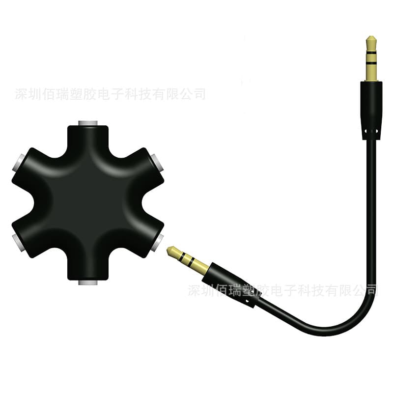 One-To-Five Audio Splitter One-To-Five Headphone Crossover 6-Hole Headphone Adapter with Adapter Cable Mixer