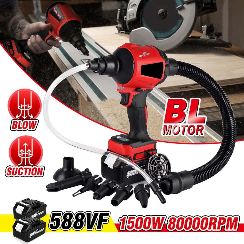 Portable Lithium Battery Rechargeable Brushless Air Duster Blower Inflation Deflation Air Gun Drum Fan Small Size