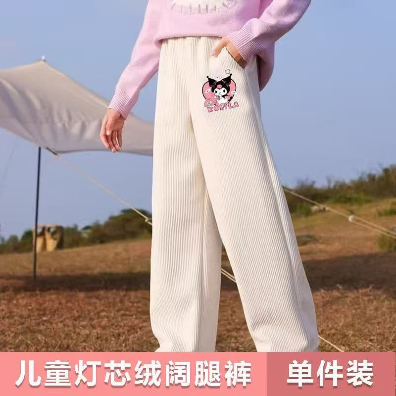 Spring and Autumn Style Girls' New 2026 Pants Winter Corduroy Sweatpants for Older Children Sports Girls' Autumn and Winter Long Pants