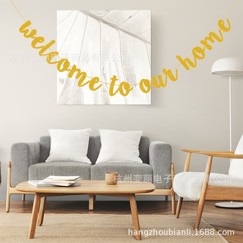 Cross-border Welcome Home Housewarming Party Decoration Banner Bunting Welcome to Our Home Factory Stock