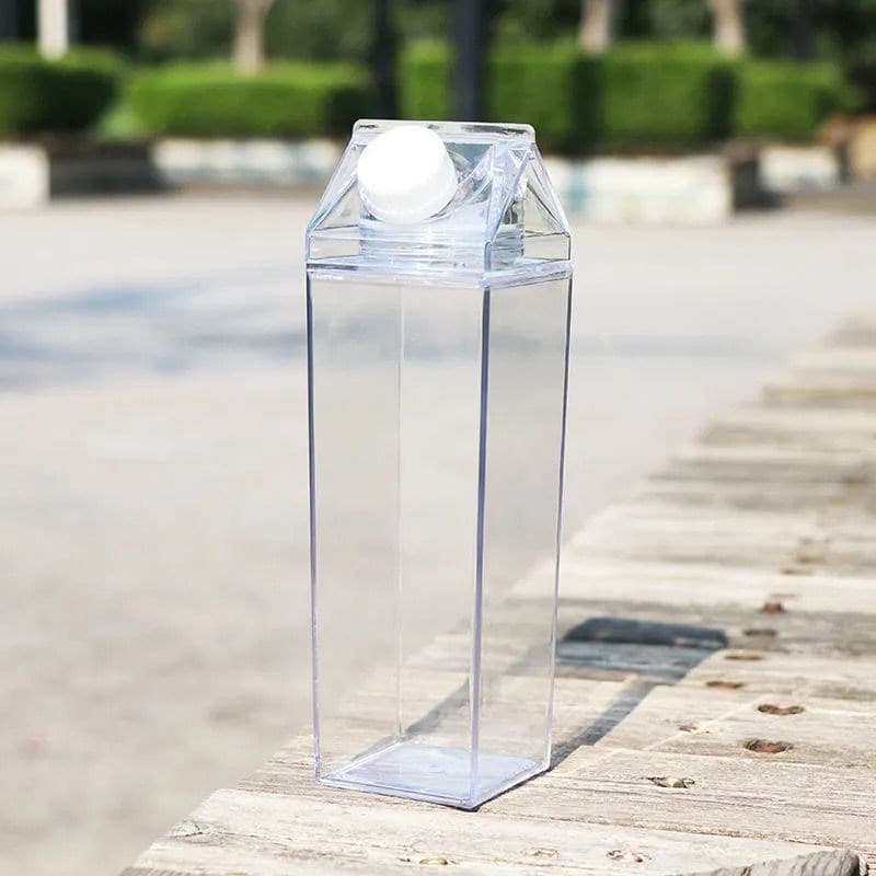 Square milk cup Internet celebrity transparent juice drink bottle Internet celebrity transparent PS square milk cup