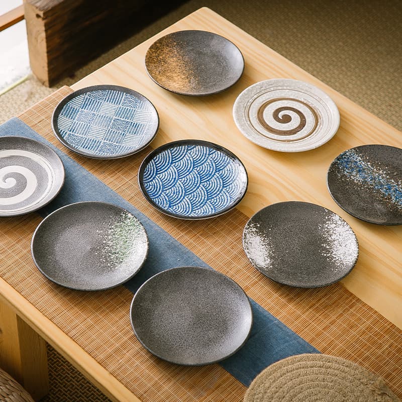 Japanese Ceramic Dinner Plate, Home Shallow Flat Plate, Western Food Plate, Steak Plate, Porcelain Plate, Pasta Plate
