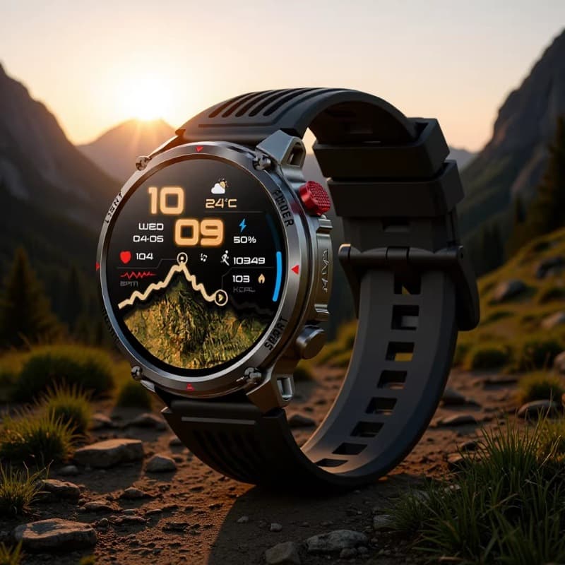 HT45 Smart Watch Bluetooth Calling Heart Rate Health Long Standby Compass Hiking Running Outdoor Sports Watch