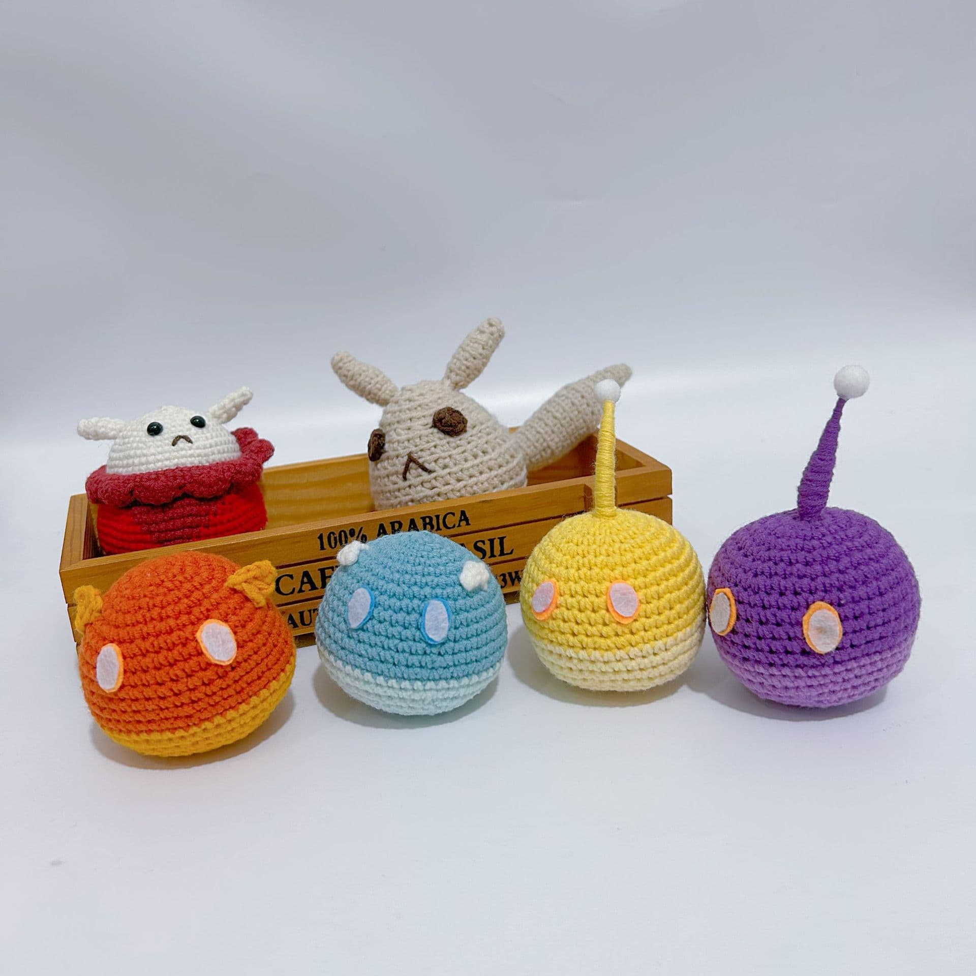 Handmade wool crocheted doll finished product classic Yuanshen cartoon pendant slime doll keychain ornament gift