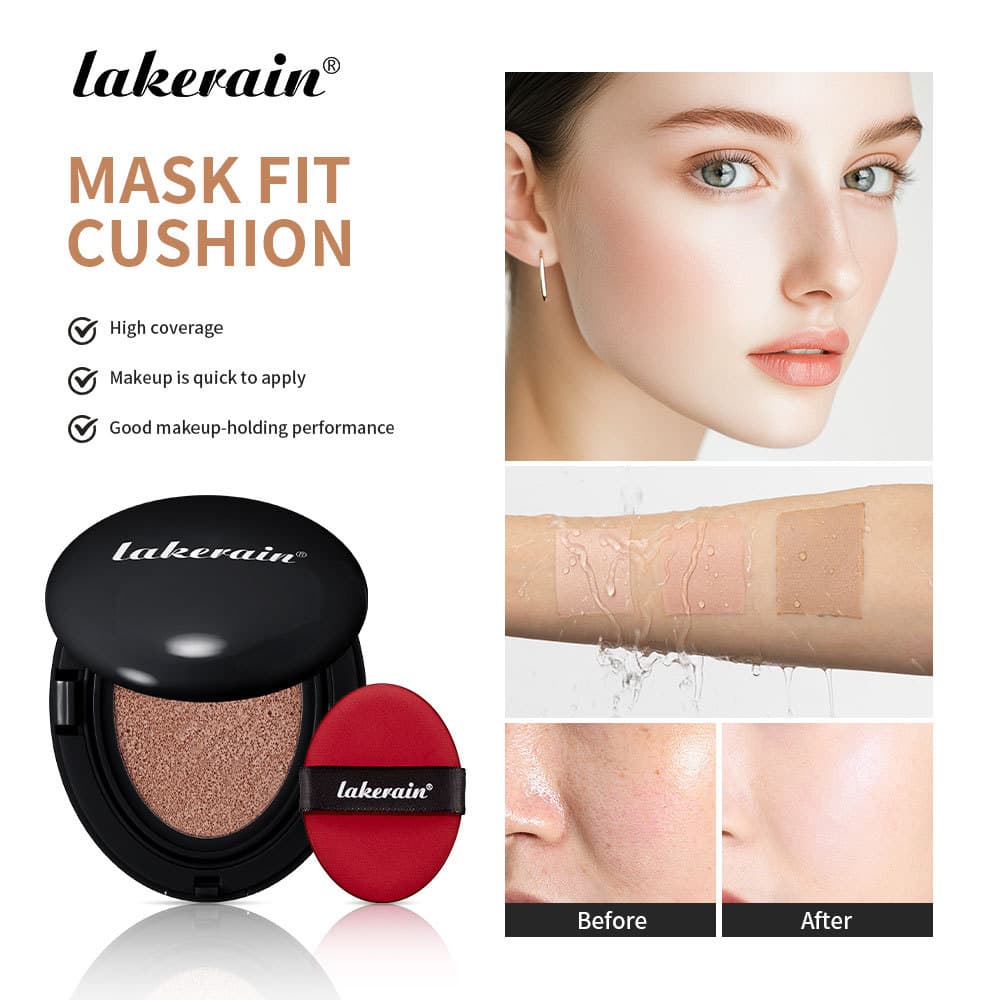 lakerain black box air cushion BB cream liquid foundation, delicate and docile concealer, long-lasting makeup, not easy to get stuck, powder clear and breathable air cushion