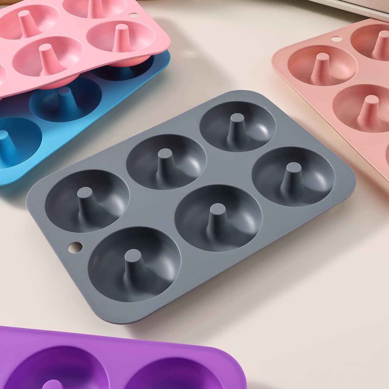 6-Cavity Silicone Donut Mold Silicone Cake Mold Baking Mold for Home Baking Cookie Mold