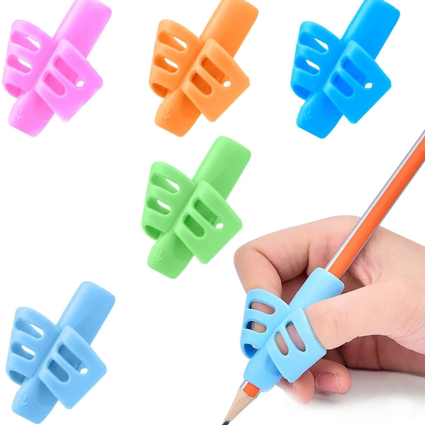 Cross-border Pencil Holder Corrector for Primary School Students, Pen Grip Corrector, Soft Rubber Writing Posture for Children, Factory Direct Sales