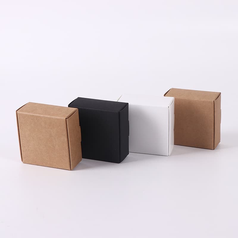 In Stock Kraft Paper Jewelry Box Mini Accessory Earring Mailer Box Handmade Soap Window Packaging Box Custom