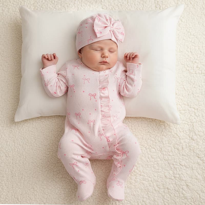 Newborn Baby Clothes, Spring Outfit, Full-Month Baby Girl Jumpsuit, Warm Spring and Autumn Season, Newborn Inner Wear, Long-Sleeved Crawling Suit