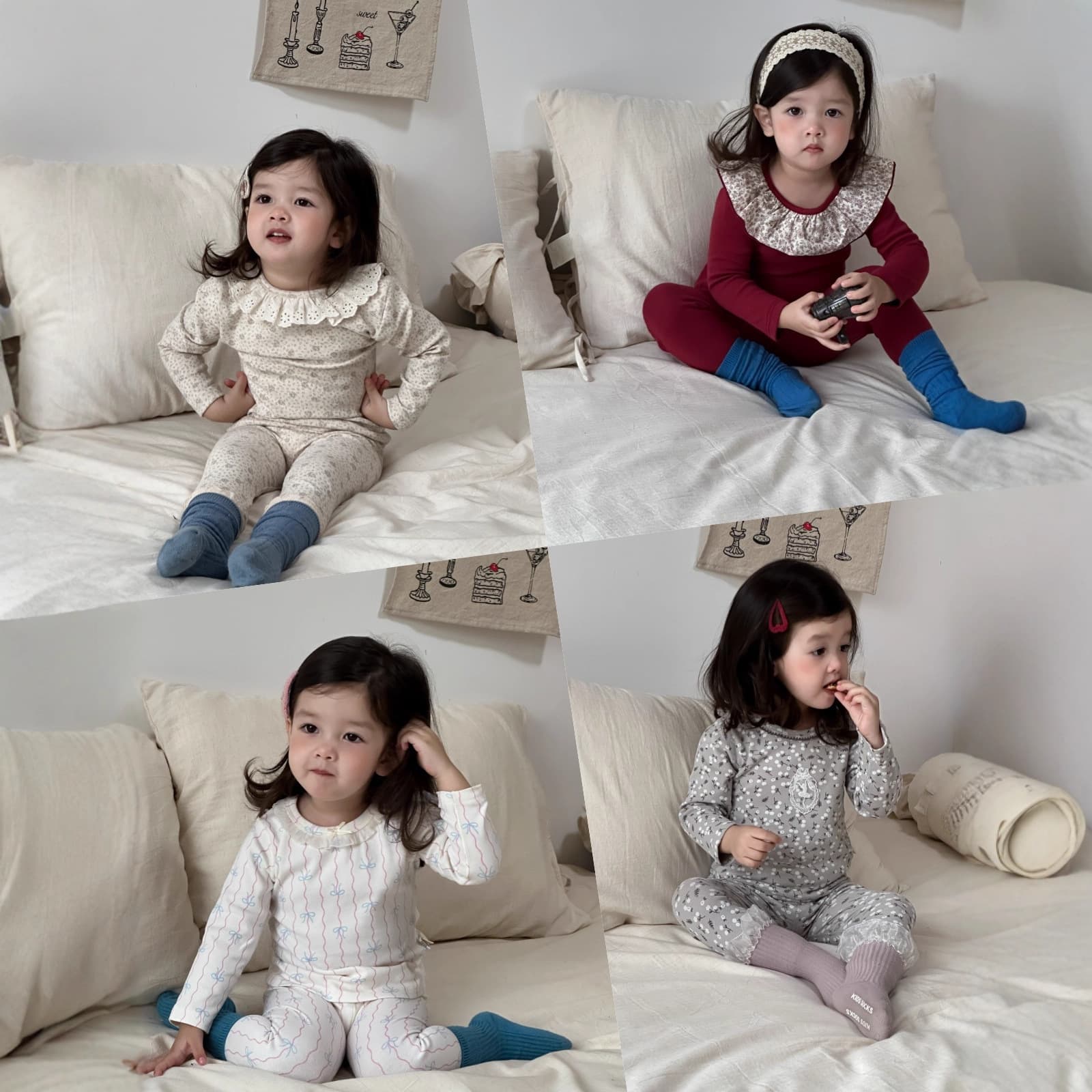 Baby Homewear Pajamas Infants Clothes Class A Seamless Underwear Set Two-Piece Spring Autumn Girls Set
