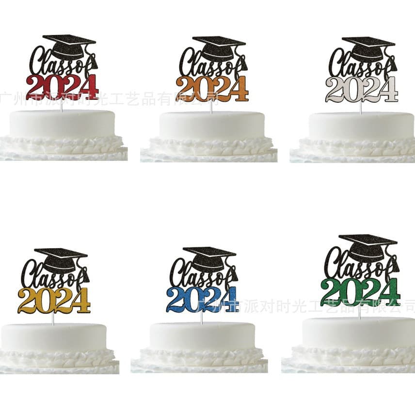 2024 New Graduation Party Decorations, School Graduation Ceremony Cake Topper Class of 2024