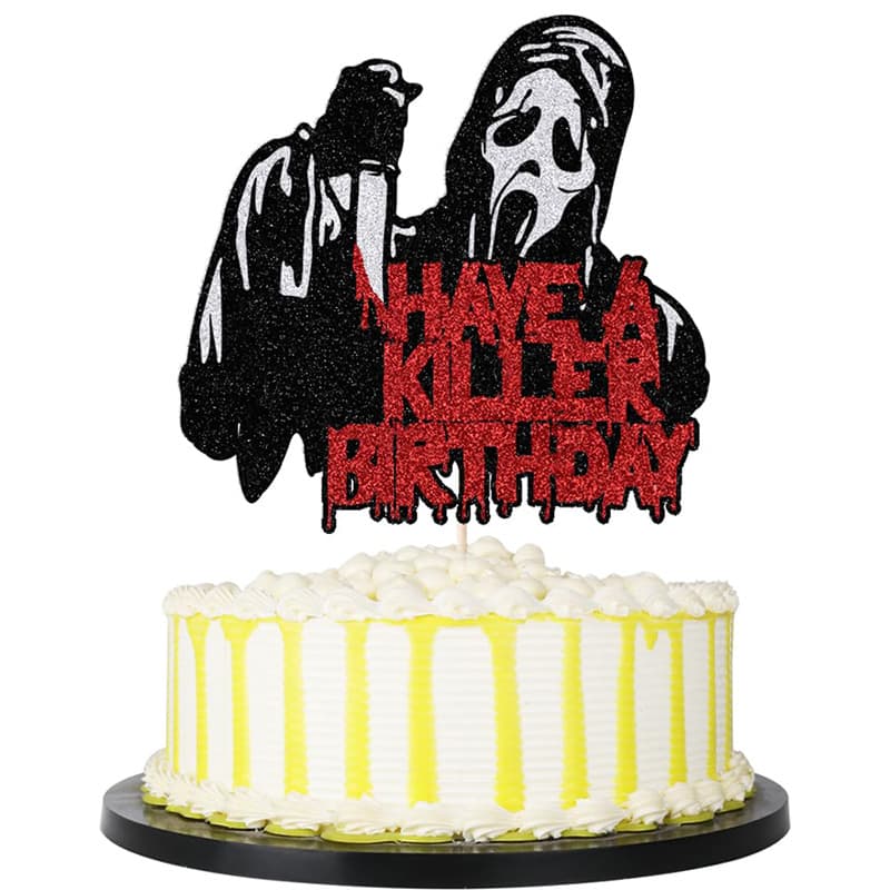 Have a Killer Flash Cake Card Scary Halloween Bloody Theme Birthday Party Cake Decoration