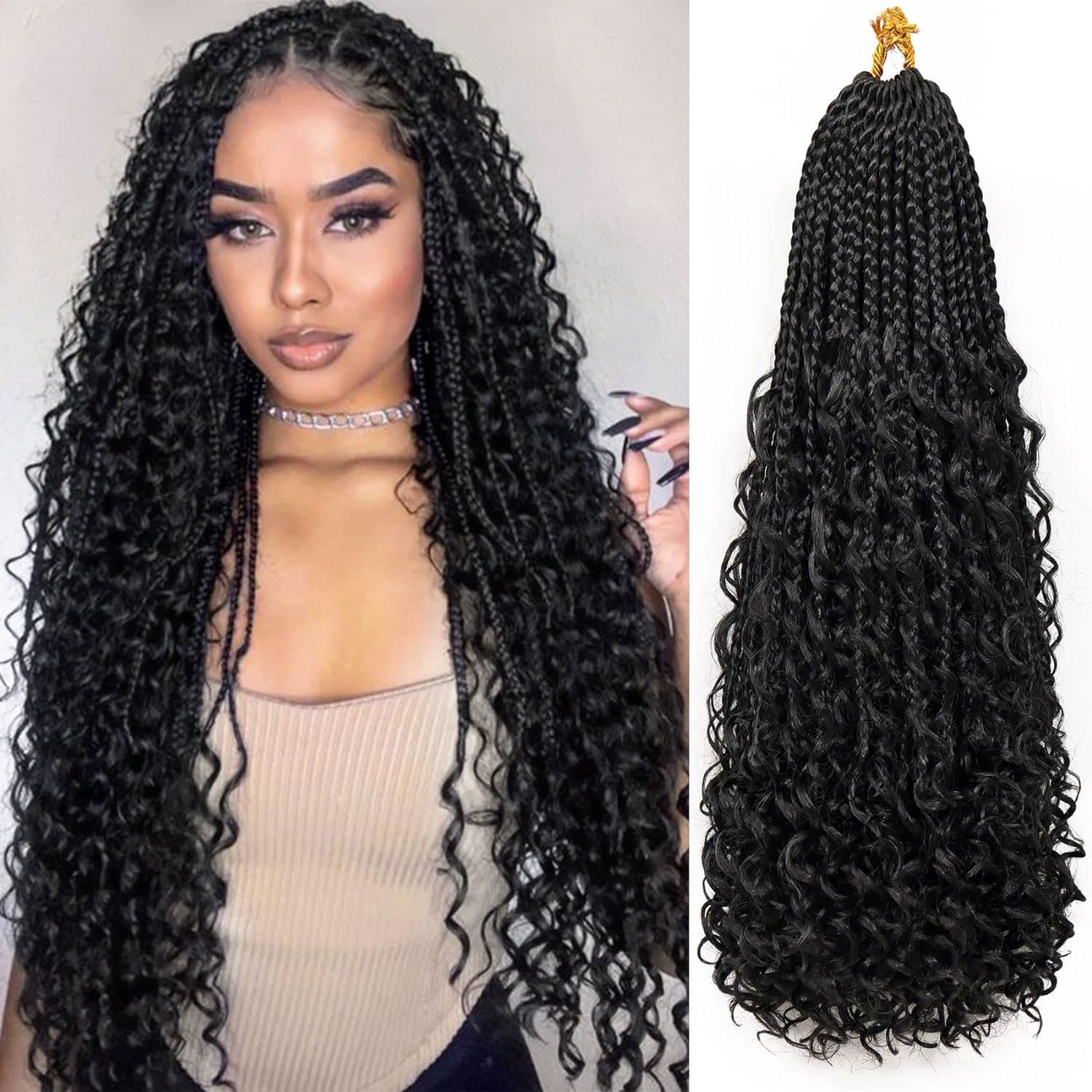 African faux locs three-strand twist box braids crochet hair dreadlocks three-strand twists