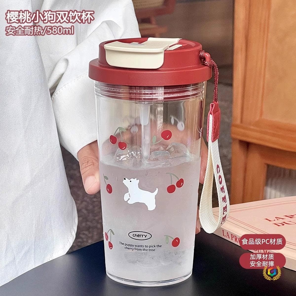 Straw Cup Student Tea Cup Water Cup Portable Straw Plastic Cup Large Capacity Summer Cup for Women
