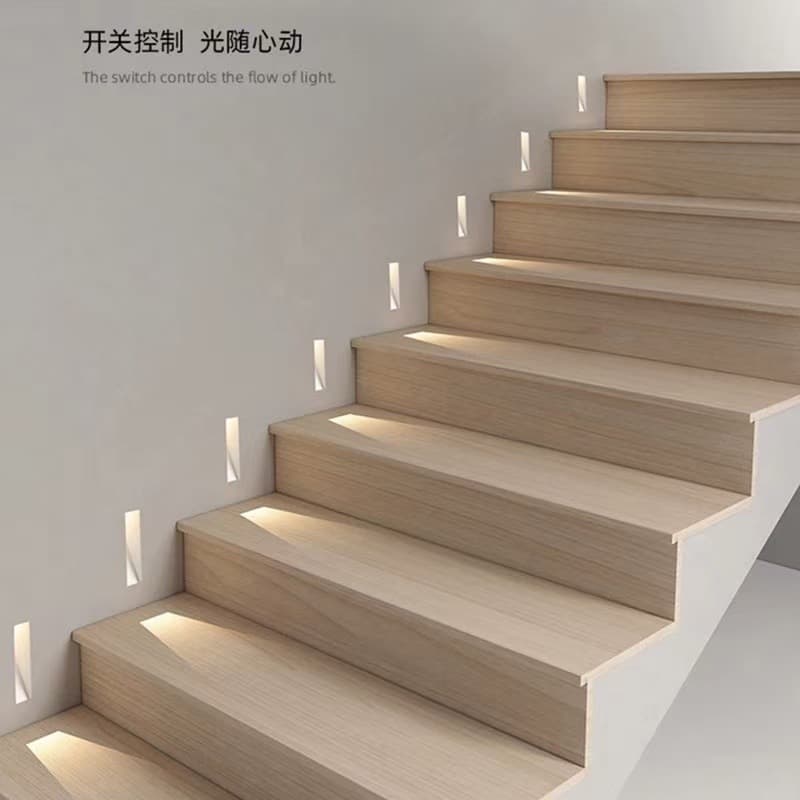 Frameless base light, pre-embedded waterproof magnetic rectangular stairwell/hallway smart sensor wall light