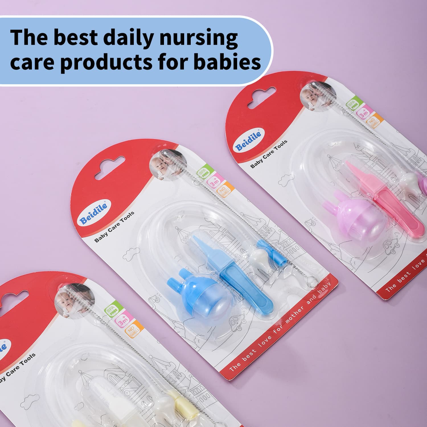 Ready Stock Baby Mucus Suction Care Set, Manual Silicone Anti-Reflux Nasal Aspirator