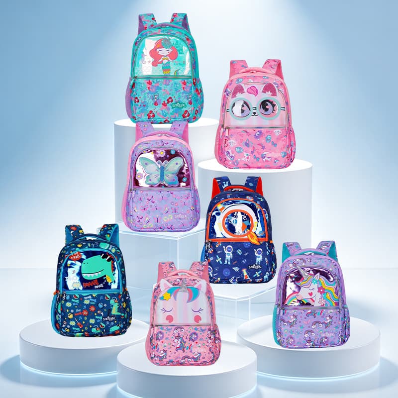 Australian Smiggle Backpack for Kindergarten and Elementary Students, Purple Mermaid Hero Anti-Pressure Multi-Function Backpack