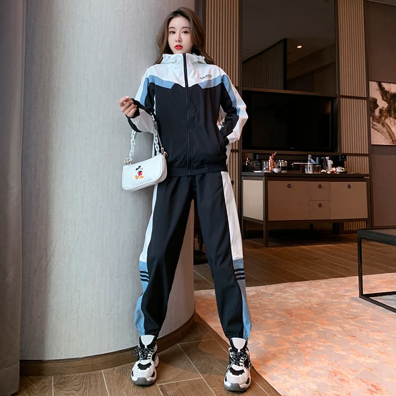 Unisex Autumn/Winter New Street Style Hoodie Set Sports Thickened Fleece Long Two-Piece Group Uniform Set