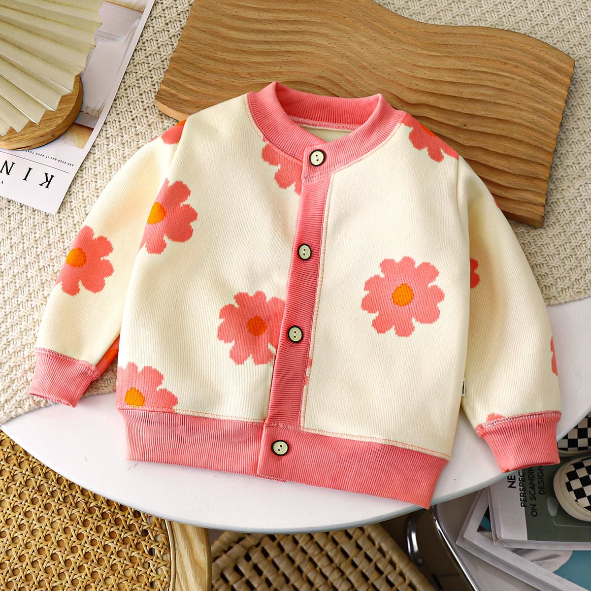 2025 Autumn/Winter New Children's Versatile Knitted Jacket, Baby Warm Cardigan, Thickened Outerwear Sweater for Boys and Girls