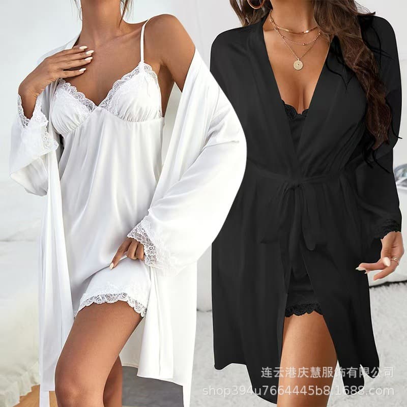 Satin Chiffon Home Pajama Set, Multiple Colors Available, Comfortable Sleepwear, Sexy Camisole Nightgown, New Style from Wholesale Manufacturer