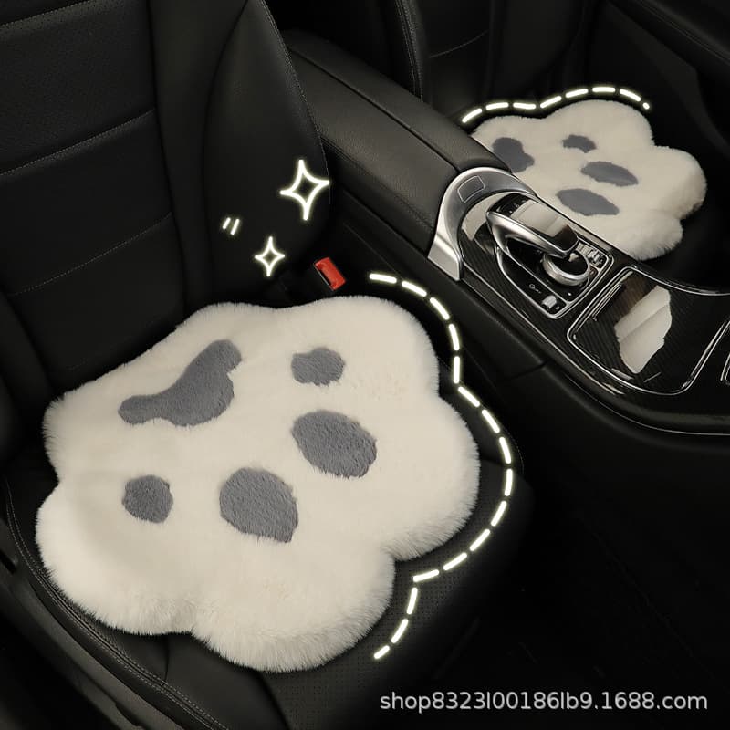 Car Seat Covers Winter Fluffy Cat Paw Car Interior Thickened Warm All-Season Universal Car Seat Cushion Single Piece, Viral